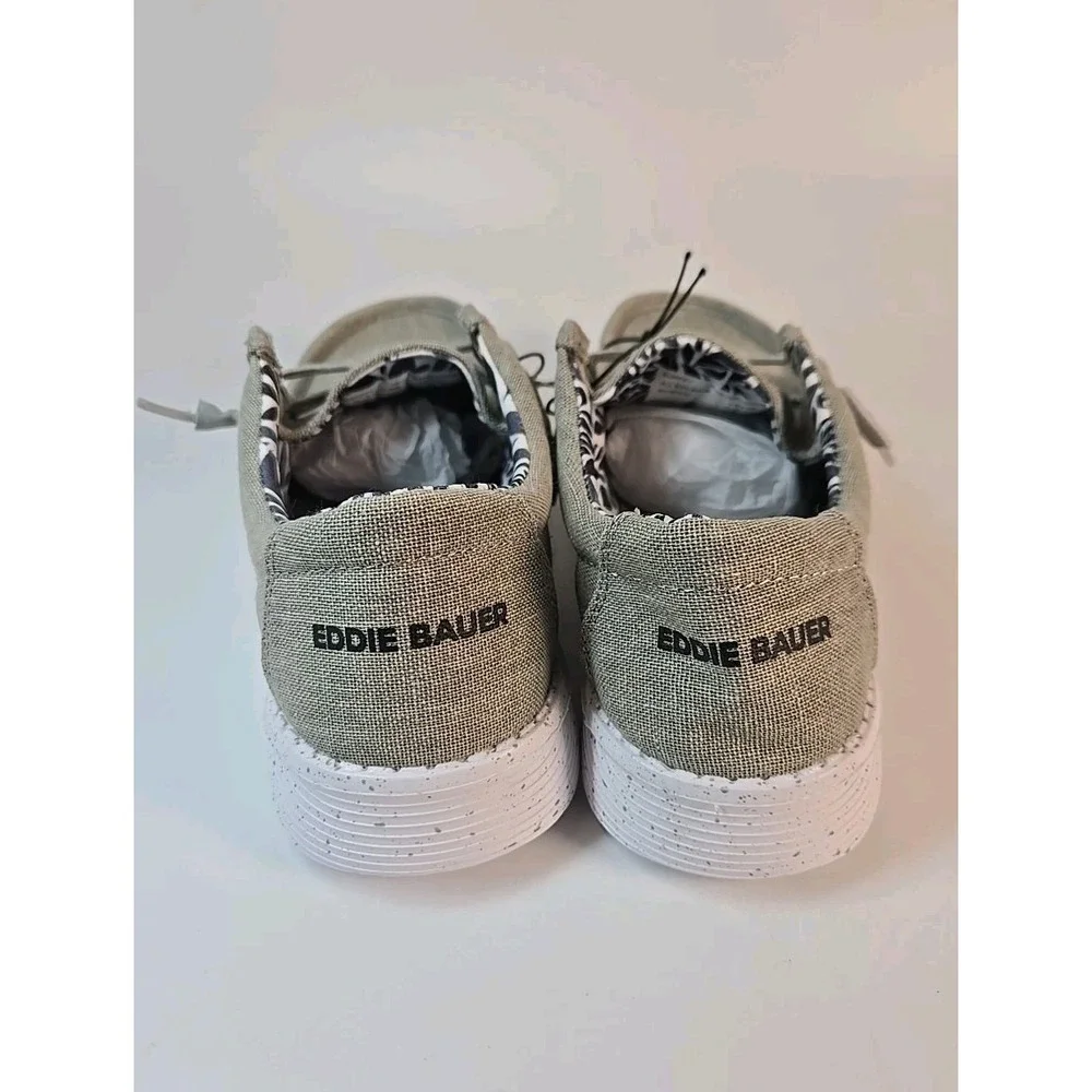 Eddie Bauer‎ Canvas Lace Up Surrey Loafers Grey / White Woman Size 8
